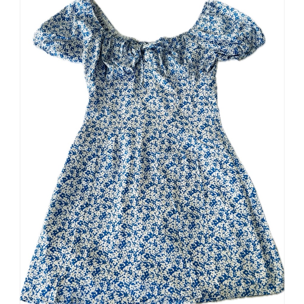 Floral Blue and White Dress